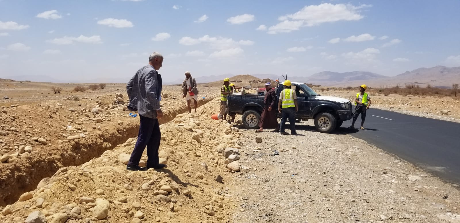زيارة ميدانية لمشروع خط إمداد المياه – مديرية مجزر، محافظة مأرب